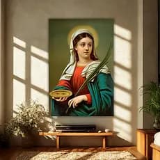 Quadro Decorativo Santa Luzia Religioso Quarto Sala Oração