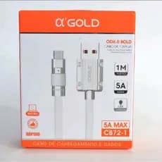 Cabo Micro USB A' Gold 5A MAX Turbo Carregamento Resistente CB72-1
