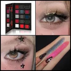 Paleta de sombras K'APEINE com 15 cores em vermelho gótico e preto, estilo esfumado para garotas ousadas, paleta de somb