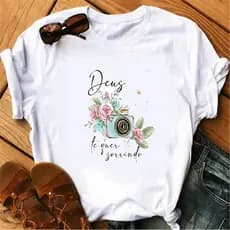 Camiseta T-shirt Feminina Estilosa Estampada Frases