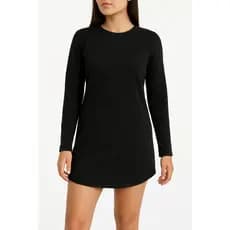 Vestido Camisetão Básica Feminina Manga Longa Elegante Malha Confortável Estiloso
