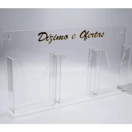 Porta dizimos e ofertas com 03 compartimentos