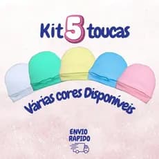 Kit 5 Toucas Para Bebê Recém Nascido Maternidade Menino Menina Tecido Antialérgico Inverno