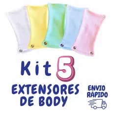 Kit 5 Extensor Ou Alongador De Body Bebê 2 Botões Menino Menina