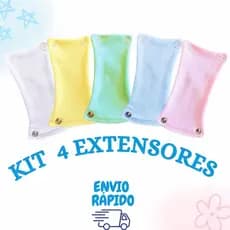 Kit 4 Extensor Ou Alongador De Body Bebê 2 Botões Menino Menina Tecido Algodão