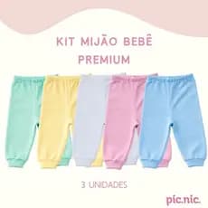 Kit 3 Calça Mijão Pagão Bebê Malha 100% Algodão Menino Menina Lisas