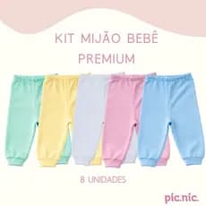 Kit 8 Mijão Calça Pagão Bebê Malha 100% Algodão Menino Menina Lisas