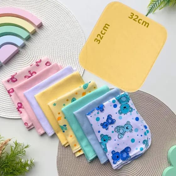 Kit 4 Paninhos De Boca Babete Bebê Menina Menino Algodão Duplo Macio Antialérgico