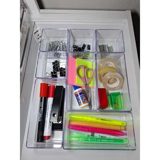 Conjunto Organizador Modular Empilhavel Acrilico Gaveta Geladeira Maquiagem