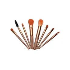 Kit c/ 8 Mini Pincéis Para Bolsa Maquiagem Viagem Leve Prático Necessaire Cores