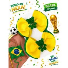 Par de laços Copa do Mundo Brasil laços Brasil acessório infantil