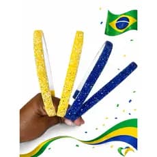 kit com 2 arcos  Manta de strass azul e amarelo acessório infantil da copa do mundo