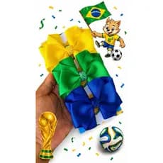 Kit de laços copa do mundo laço Brasil acessório infantil