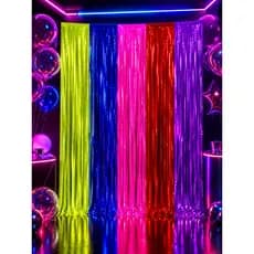 CORTINAS NEON BRILHA NA LUZ NEGRA 2X1 M