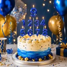 VELA DE ANIVERSARIO EM FORMATO DE NÚMERO 0-9