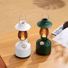 Umidificador de aroma de ar com lâmpada de acampamento retrô