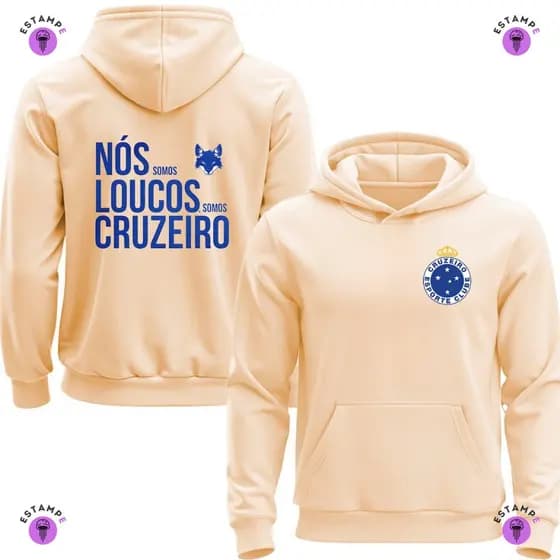 Moletom Canguru Com Capuz Adulto Masculino Feminino Time Cruzeiro Raposa Blusa De Frio Agasalho Casaco Unissex