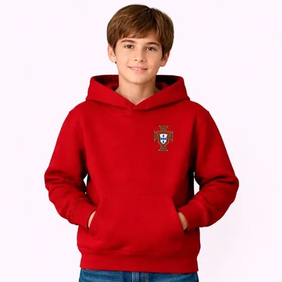 Moletom Canguru Infantil Portugal Cr7 Cristiano Ronaldo  Blusa De Frio Agasalho Casaco Unissex Menino Menina