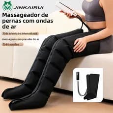 Bota Compressão Pneumática Longa Massagem Pernas E Joelho 127/220v Preto