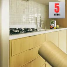 Papel de Parede PREMIUM 5 Metros Adesivo Autocolante Madeira Claro Cozinha/Sala/Quartos 5m x 45cm