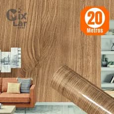 Papel de Parede Madeira Nó Escuro Texturizado PREMIUM Rolo 5m x 45cm Sala Quarto