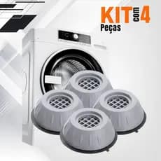 Kit 4 Suporte Pé Nivelador Máquina de Lavar/Geladeira Anti-Ruído