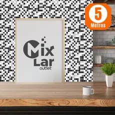 Papel de Parede 3D 5 Metros x 45cm Adesivo Autocolante Pastilha Mosaico Sala, Banheiro, Cozinha