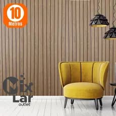 Papel de Parede PREMIUM Madeira Ripado Escuro 5 METROS x 45CM Adesivo Autocolante para Sala, Quarto
