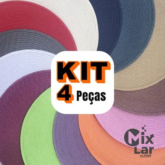 KIT 4 Peças Jogo Americano Redondo Mesa Decorativo Jantar Descanso de Prato Sousplat Cozinha