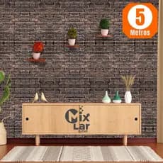 Papel de Parede PREMIUM Rolo 5 Metros Autoadesivo Tijolo Envelhecido Salas e Quartos 5m x 45cm