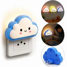 Abajur Luminária Nuvem de Tomada Luz LED Para Dormir Quarto Bebê Infantil Criança Masculino Feminino