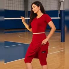 Conjunto Fitness Moda Evangélica Cristã Modesta Feminino Short Saia Godê + Blusa para Exercícios