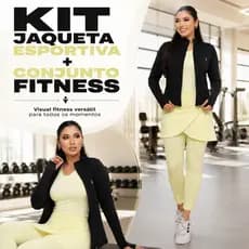 kit Casaco Jaqueta Esportivo Proteção UV+ Conjunto Saia legging Calça Evangélica Fitness Academia Caminhada Modesta