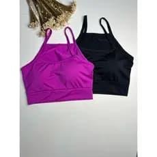 Kit 2 Top cropped Combo Duas Peças Fitness para academia Treino Praia Dryfit Com Forro com bojo  para o Dia a Dia