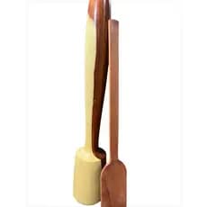 SOCADOR DE FEIJÂO PAÇOCA ERVAS COLORAL MADEIRA MACIÇA NOBRE36/7 COM ESPATULA PARA  DOCE 32 CM
