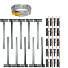 KIT 05 SUPORTE HASTE CONCERTINA 45CM BASE P/25METROS