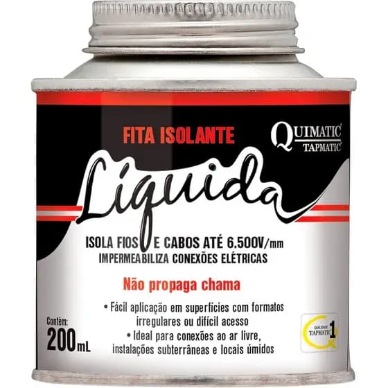 FITA ISOLANTE  LIQUIDA 200ML PRETA       QUIMATIC