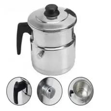 leiteira apito 1,5 litros de alumínio com apito polida ideal para leite café chá