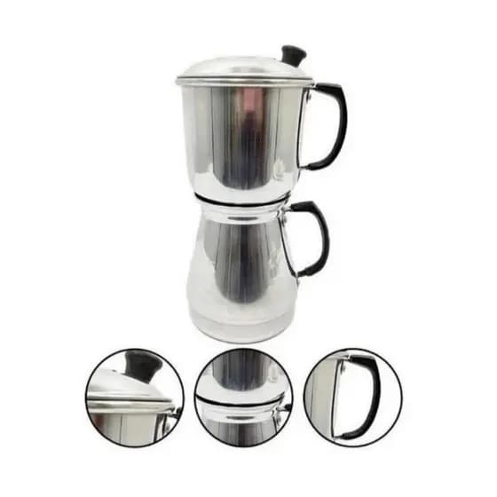 cafeteira Italiana grande de alumínio 1,5 litros grande para fogão café forte