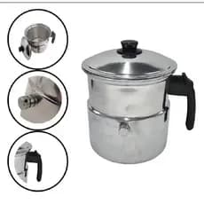 leiteira com apito de alumínio 1,5 litros polido 1,5 litros para chá café água.