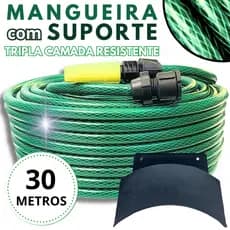Mangueira Jardim 30 Metros Resistente Flexivel Reforçada Trançada com Esguicho Forte Tripla Camada