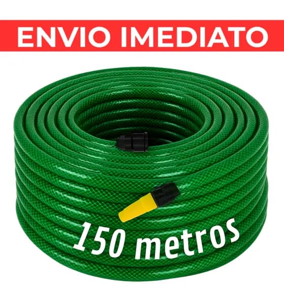 Mangueira Jardim 150 metros Trançada Flexivel Resistente Reforçada Tripla Camada Promoção