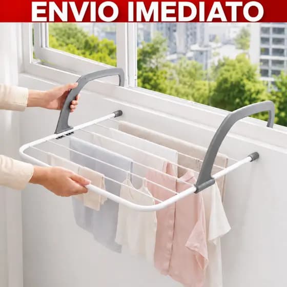 Varal Portátil De Porta Janela Sacada Para Apartamento Dobrável Ajustável Resistente sem Furação