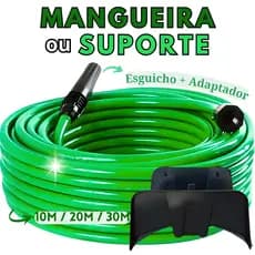 Mangueira Jardim Resistente 10, 20, 30 Metros Flexivel 7/16 com Esguicho Dupla Camada Suporte