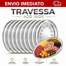 Travessa Bandeja Inox Oval Rasa Cozinha Servir Porção Petisco Restaurante Lanchonete Batata Frita