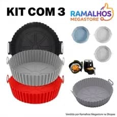 1/2/3 Forma De Silicone  Air Fryer Forno Microondas Fritadeira Assadeira Reutilizável Antiaderente