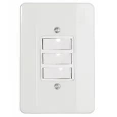 3 INTERRUPTORES SIMPLES C/PLACA BRANCA T~3M 10A/127/250V