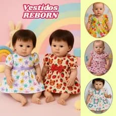 Vestidos para Boneca Bebê Reborn Boneca Realista Roupinhas Para Boneca 50 CM Com Manga de Elástico