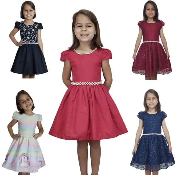 Vestido Infantil Igreja Festa Aniversário Casamento Saldo Promoção Roupa Criança Atacado