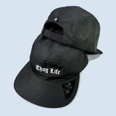 Boné Aba Reta Five 5 Panel Fitão Anth Co Premium Original Preto Liso Strapback Fita Skatista Raso